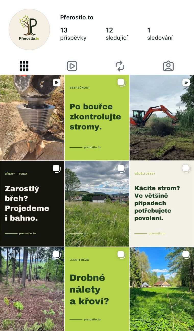 Instagramový profil Přerostlo.to