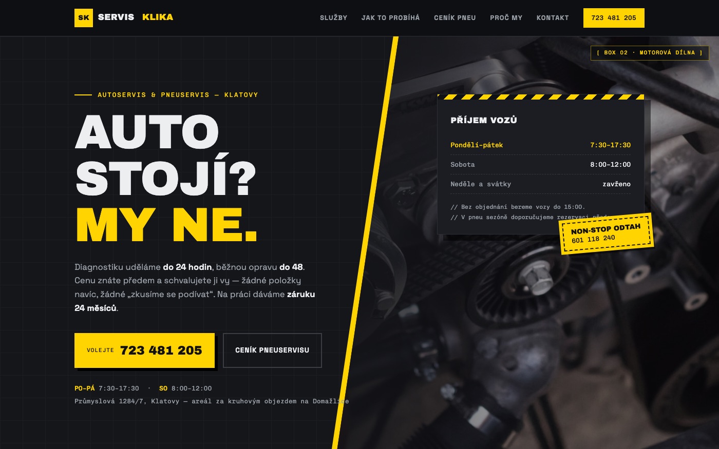 Návrh webu autoservisu